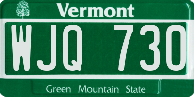 VT license plate WJQ730