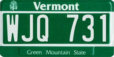 VT license plate WJQ731