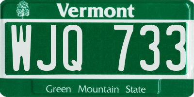 VT license plate WJQ733