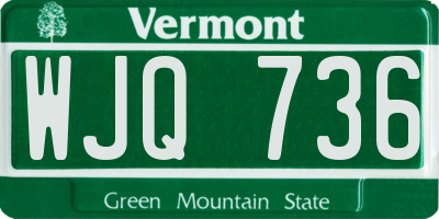 VT license plate WJQ736