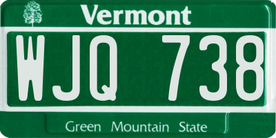 VT license plate WJQ738