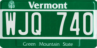VT license plate WJQ740