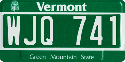 VT license plate WJQ741