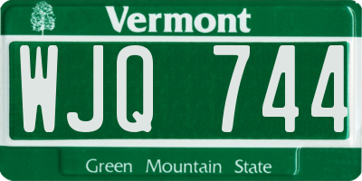 VT license plate WJQ744