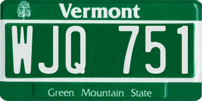 VT license plate WJQ751