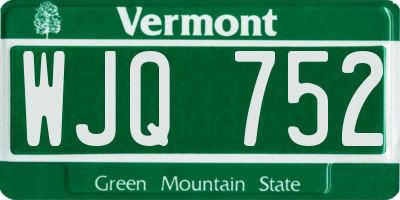 VT license plate WJQ752