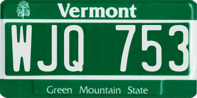 VT license plate WJQ753