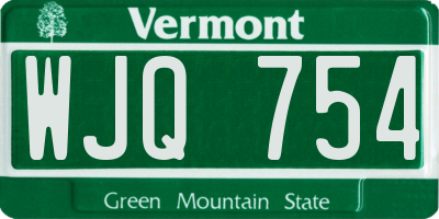 VT license plate WJQ754