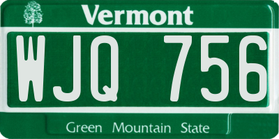 VT license plate WJQ756