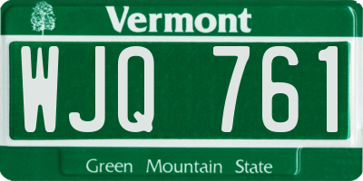 VT license plate WJQ761