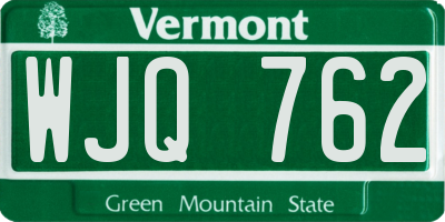 VT license plate WJQ762