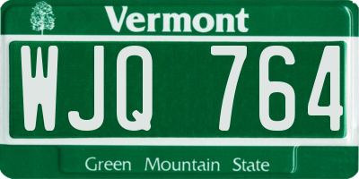 VT license plate WJQ764