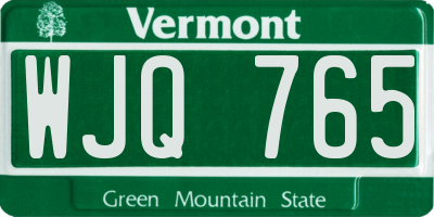 VT license plate WJQ765