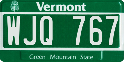 VT license plate WJQ767