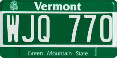 VT license plate WJQ770