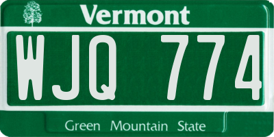 VT license plate WJQ774