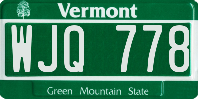 VT license plate WJQ778