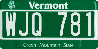 VT license plate WJQ781