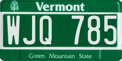VT license plate WJQ785