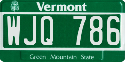 VT license plate WJQ786