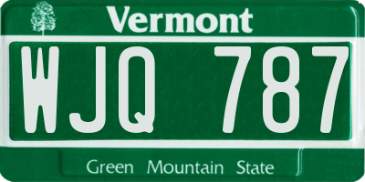 VT license plate WJQ787