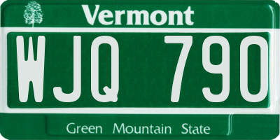 VT license plate WJQ790
