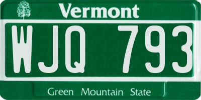 VT license plate WJQ793