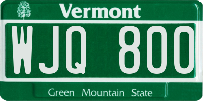 VT license plate WJQ800