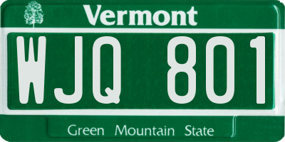 VT license plate WJQ801
