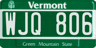 VT license plate WJQ806