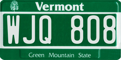 VT license plate WJQ808