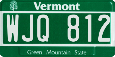 VT license plate WJQ812