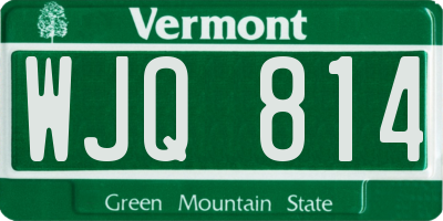 VT license plate WJQ814