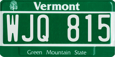 VT license plate WJQ815