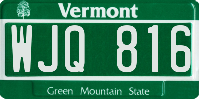 VT license plate WJQ816