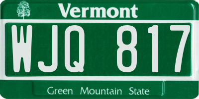 VT license plate WJQ817