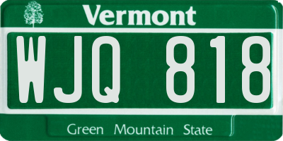 VT license plate WJQ818