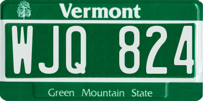 VT license plate WJQ824