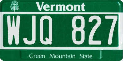 VT license plate WJQ827
