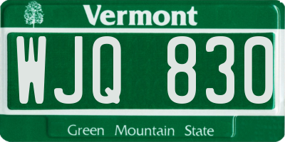 VT license plate WJQ830
