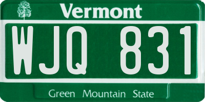 VT license plate WJQ831