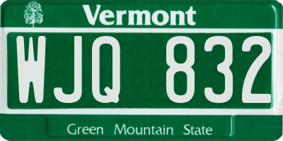 VT license plate WJQ832