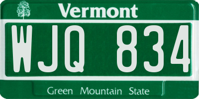 VT license plate WJQ834