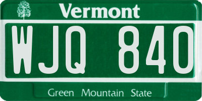 VT license plate WJQ840