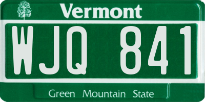 VT license plate WJQ841