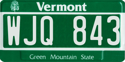 VT license plate WJQ843