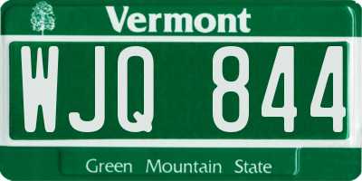 VT license plate WJQ844
