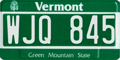 VT license plate WJQ845