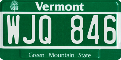 VT license plate WJQ846