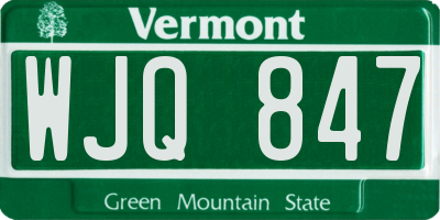 VT license plate WJQ847